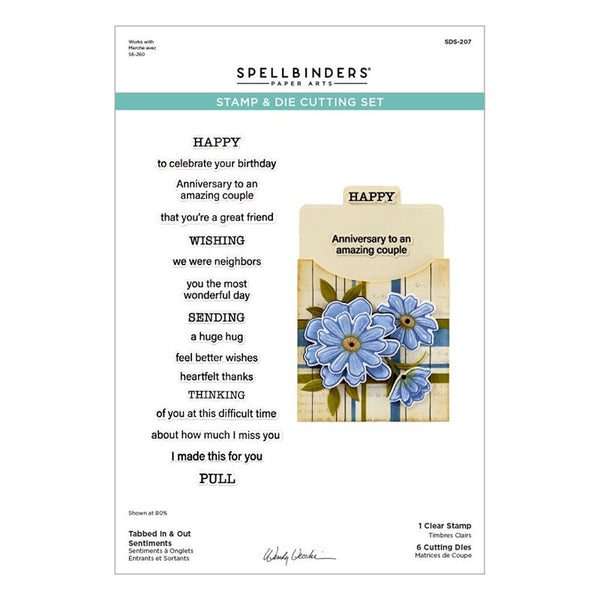 Spellbinders Stamps & Dies Tabbed In & Out Sentiment