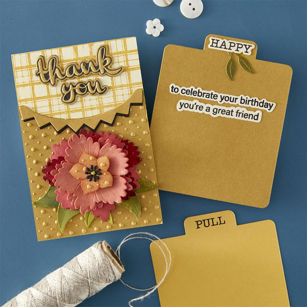 Spellbinders Stamps & Dies Tabbed In & Out Sentiment