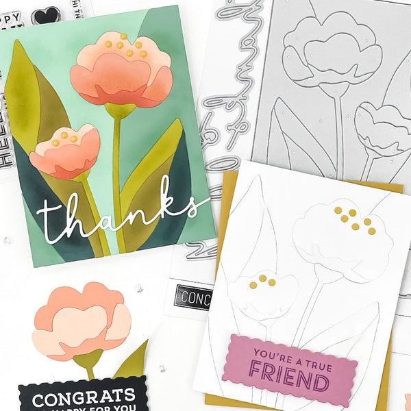 Concord & 9th Clear Stamps Spring Print Sentiments