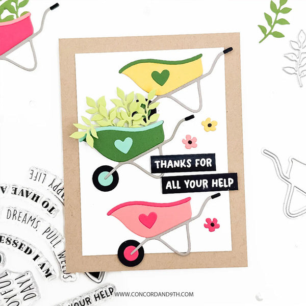 Concord & 9th Clear Stamps Wheelbarrow Wishes