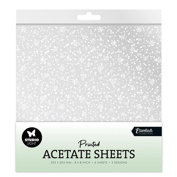 Studio Light Acetate Sheet 6pc Snowflakes
