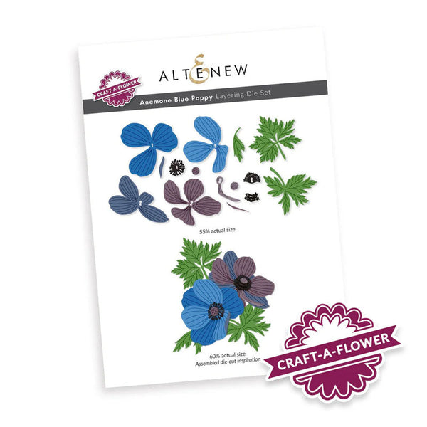 Altenew Dies Craft-A-Flower: Anemone Blue Poppy Layering