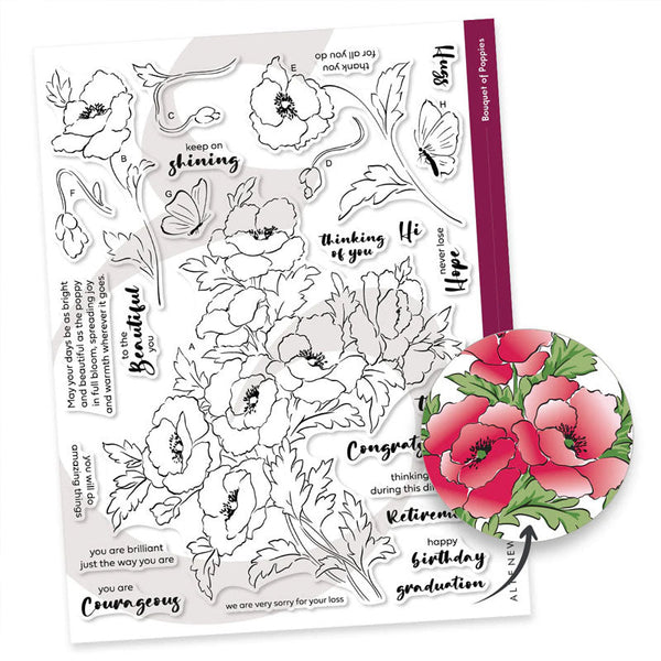 Altenew Clear Stamps Bouquet of Poppies