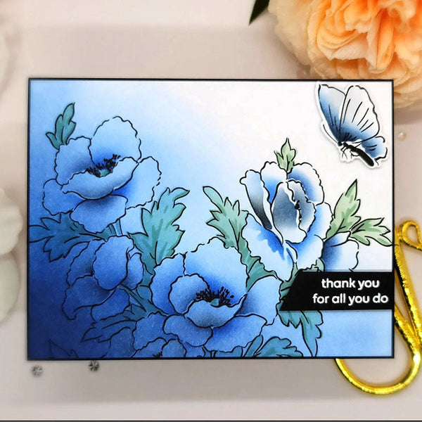 Altenew Stencil Bouquet of Poppies