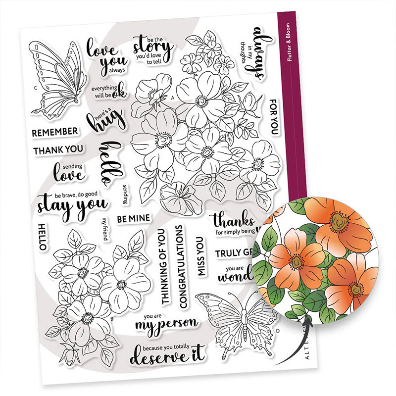 Altenew Clear Stamps Flutter & Bloom