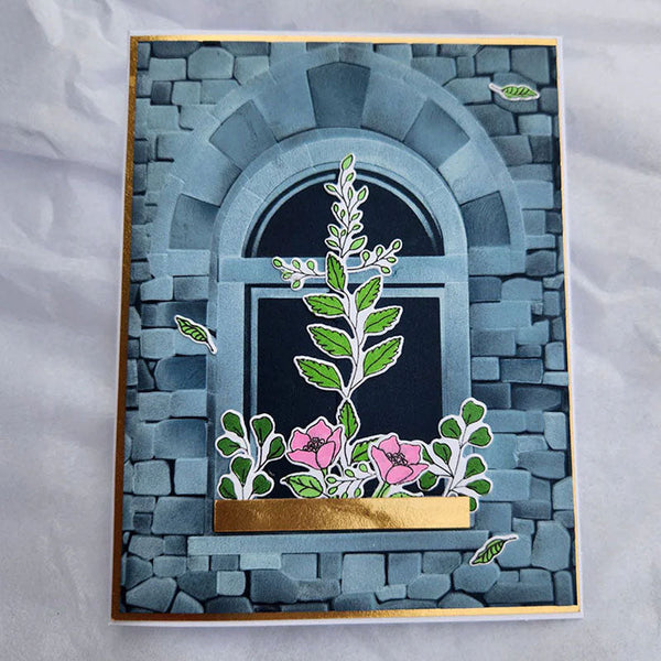 Altenew Embossing Folder Enchanted Castle Window