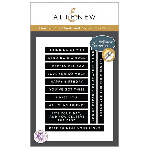 Altenew Press Plates One-Go Solid Sentiment Strips