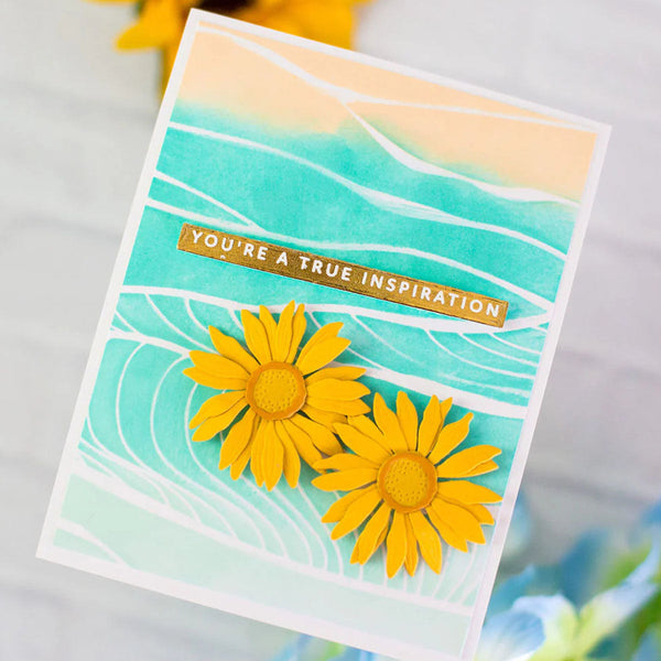 Altenew Stencil Brilliant Waves Background