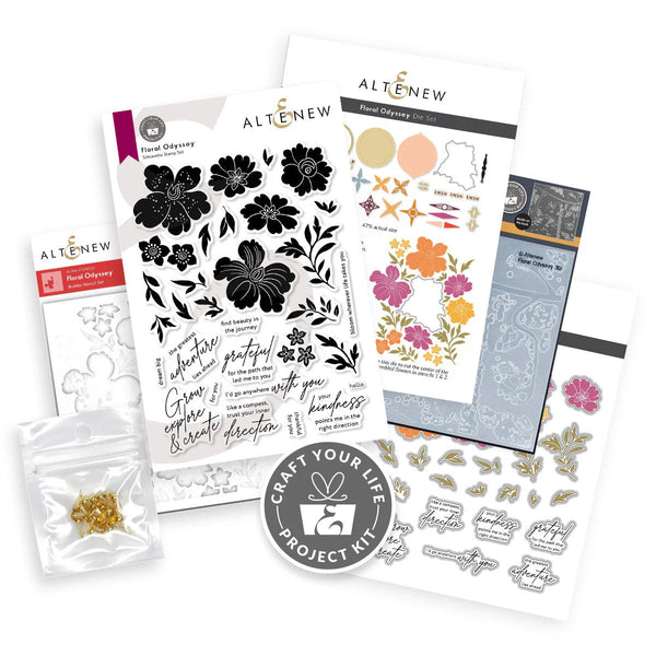 Altenew 5pc Craft Your Life Project Kit Floral Odyssey & Add-on Die