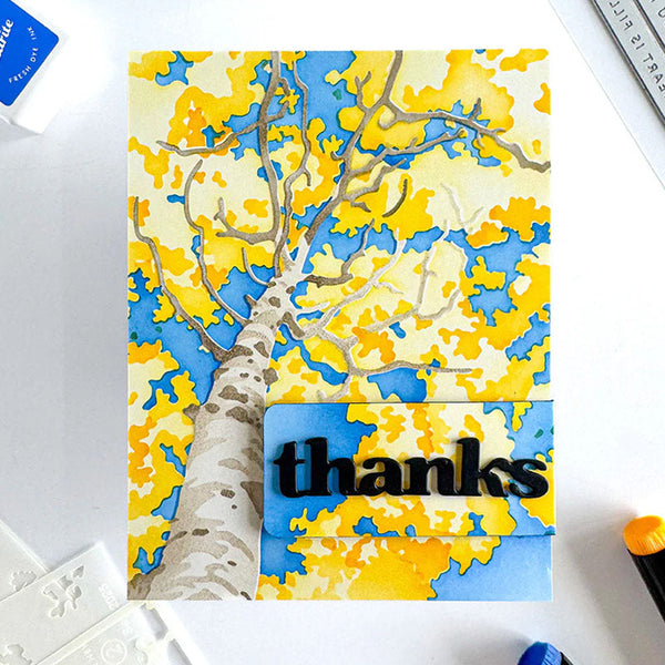 Altenew Stencil Art: Aspen Sky Layering