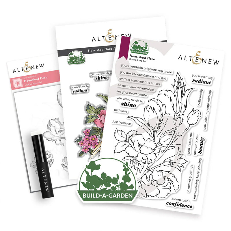 Altenew 3pc Build-A-Garden: Flourished Flora & Add-On Die