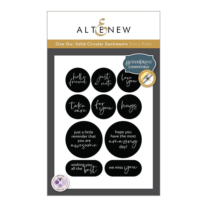 Altenew Press Plates One-Go: Solid Circular Sentiments