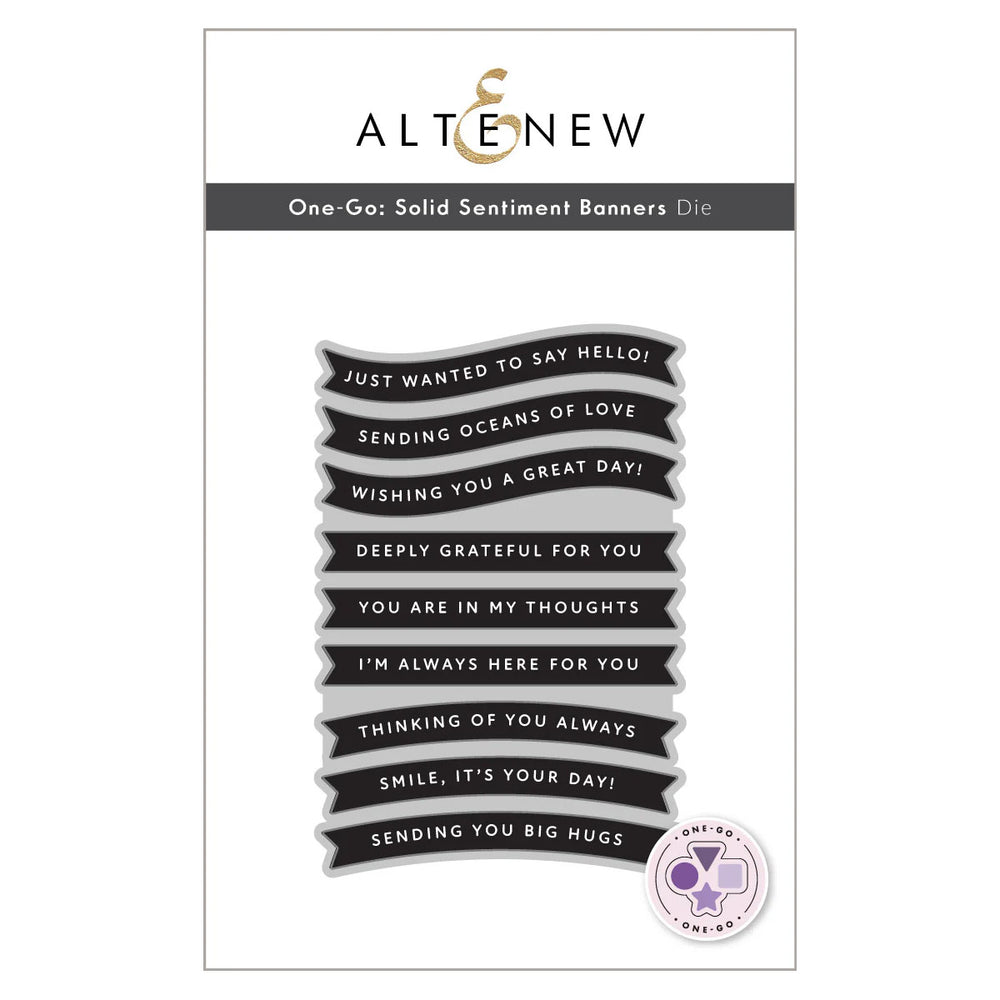Altenew Dies One-Go: Solid Sentiment Banners
