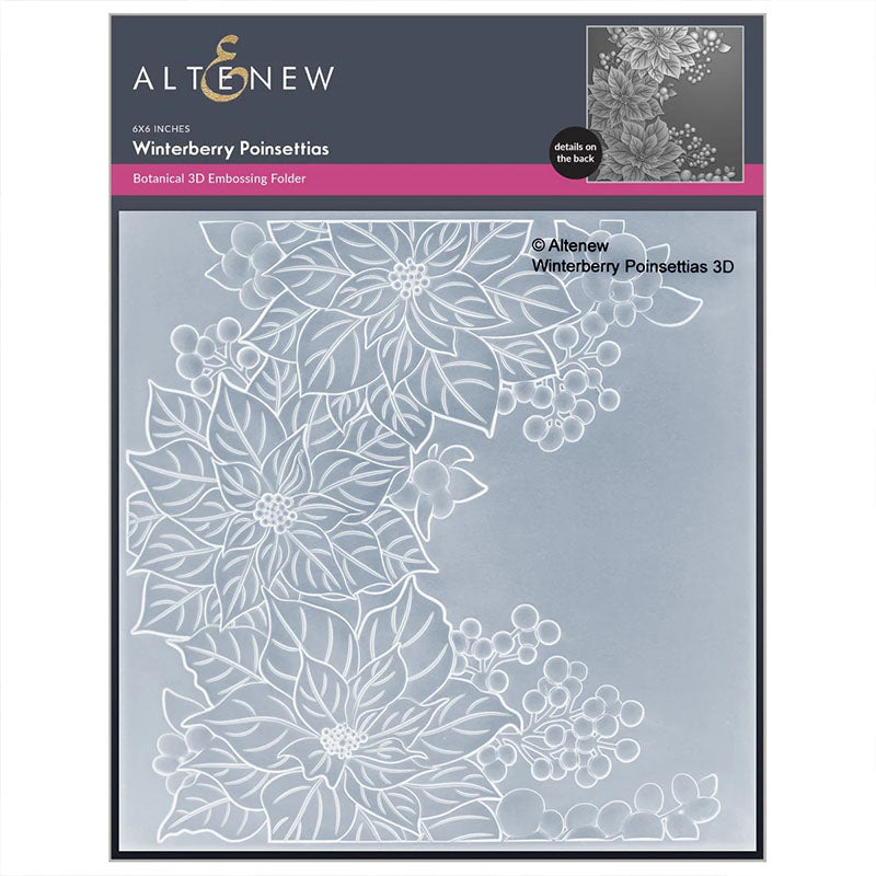 Altenew Embossing Folder Winterberry Poinsettias