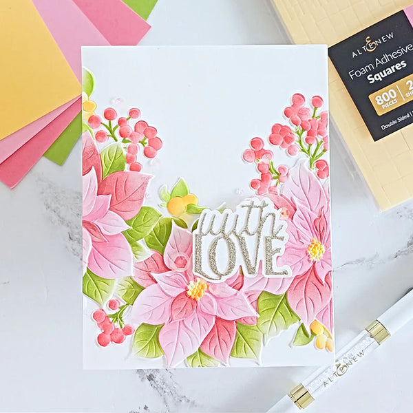 Altenew Embossing Folder Winterberry Poinsettias