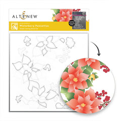 Altenew Stencil Winterberry Poinsettias