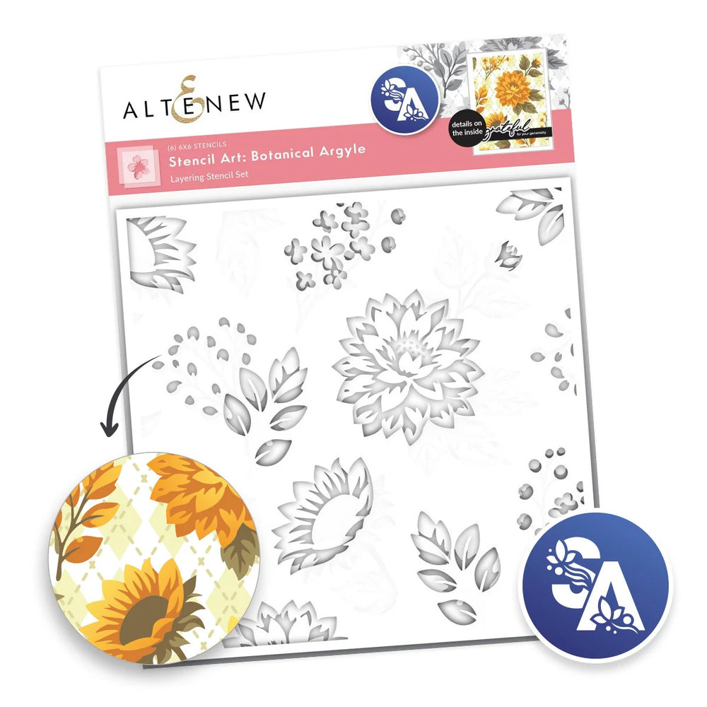 Altenew Stencil Botanical Argyle