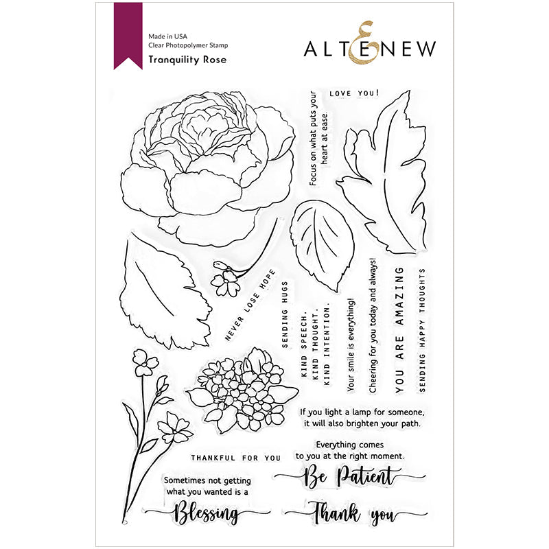 Altenew Clear Stamps Tranquility Rose