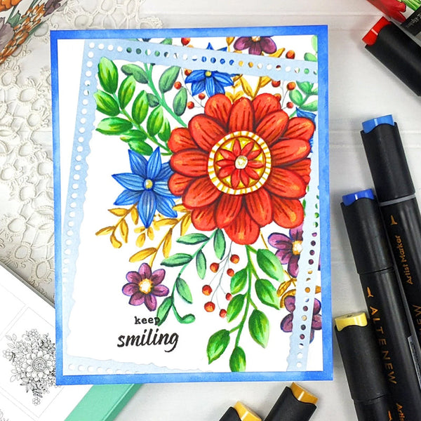 Altenew Coloring Sheets Whimsical Flower Bunch