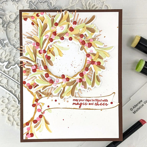 Altenew Stencil Mistletoe Wreath