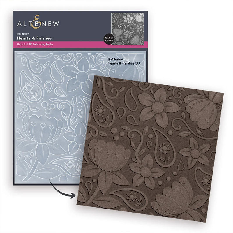 Altenew Embossing Folder Hearts & Paislies