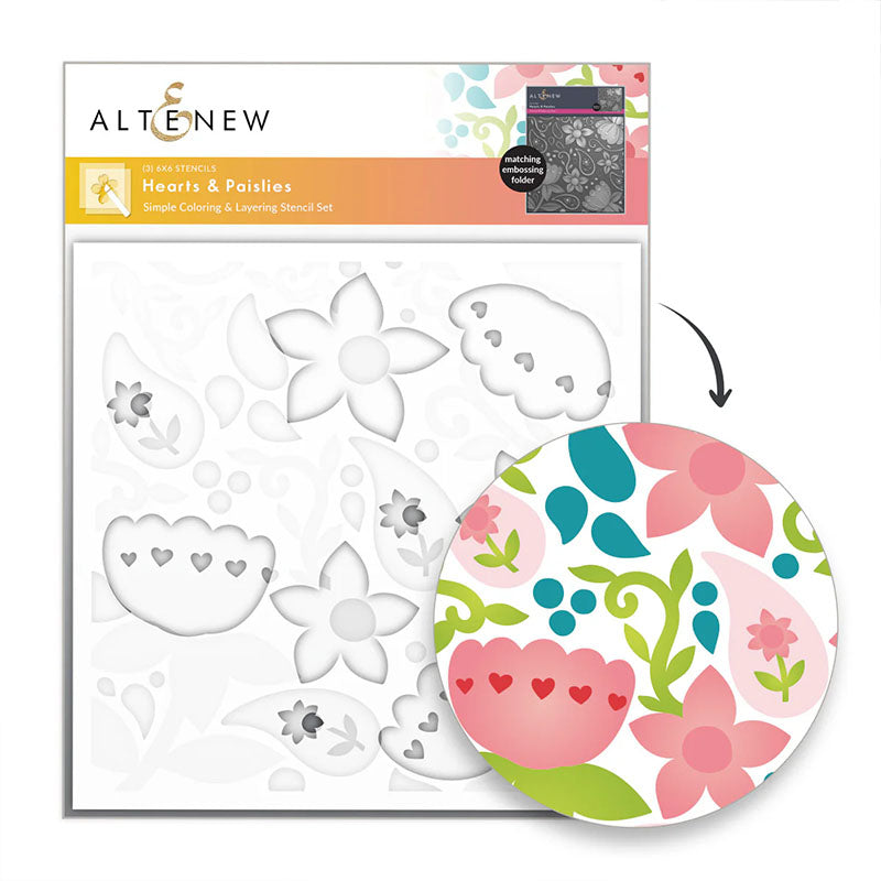 Altenew Stencil Hearts & Paislies