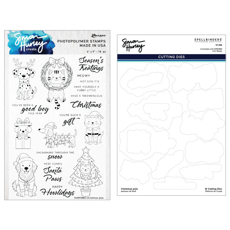 Simon Hurley Stamps & Dies Christmas Pets
