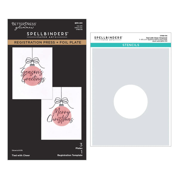 Spellbinders Stencil & Press Plates Tied with Cheer