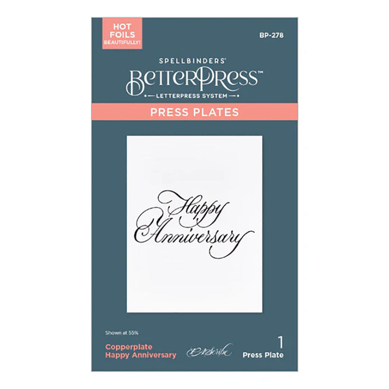Spellbinders Press Plates Happy Anniversary