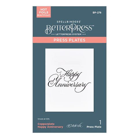 Spellbinders Press Plates Happy Anniversary