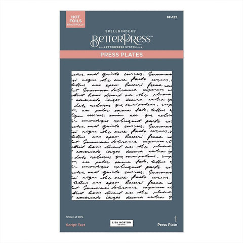 Spellbinders Press Plates Script Text
