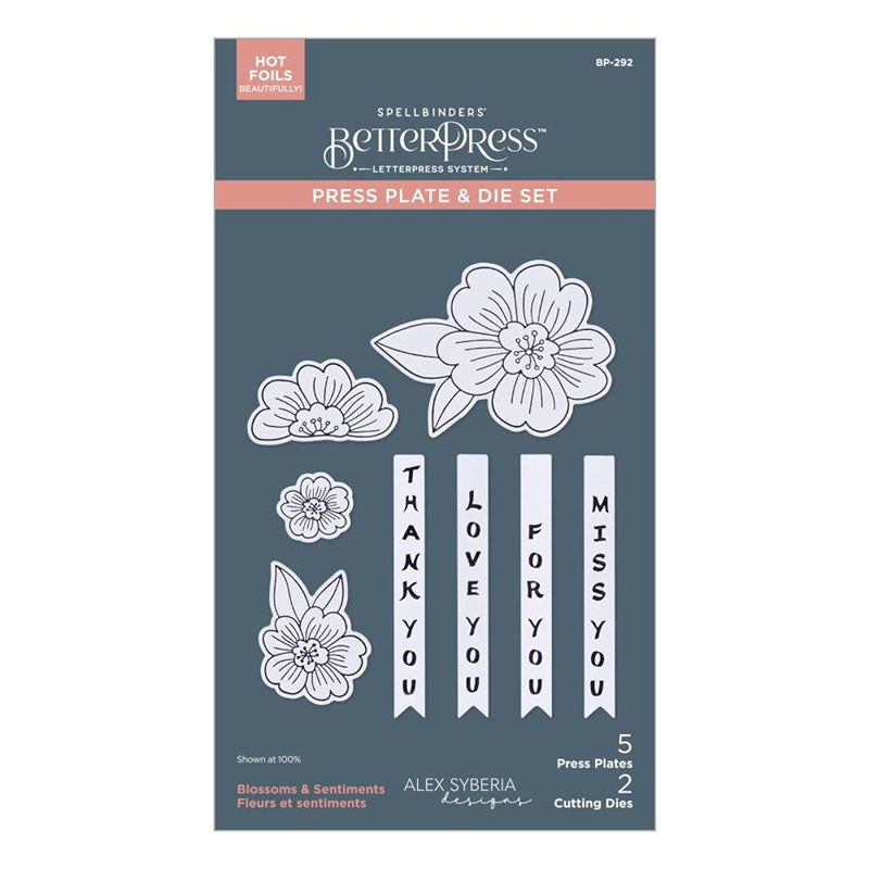 Spellbinders Press Plates & Dies Blossoms & Sentiments