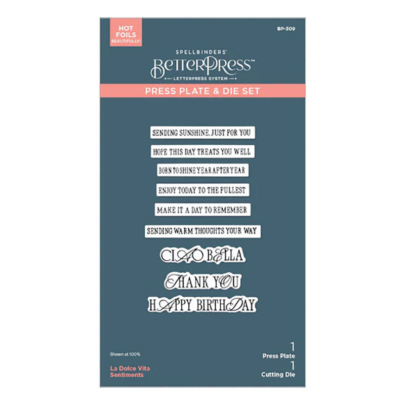 Spellbinders Press Plates La Dolce Vita Sentiments