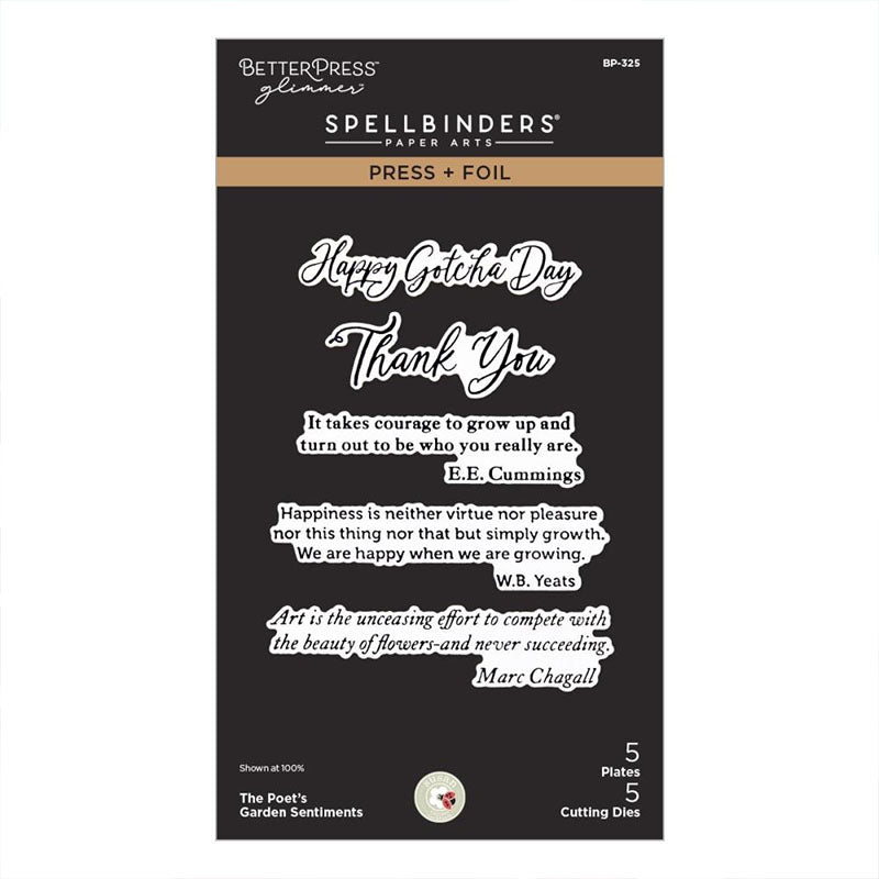 Spellbinders Press Plates The Poet's Garden Sentiments