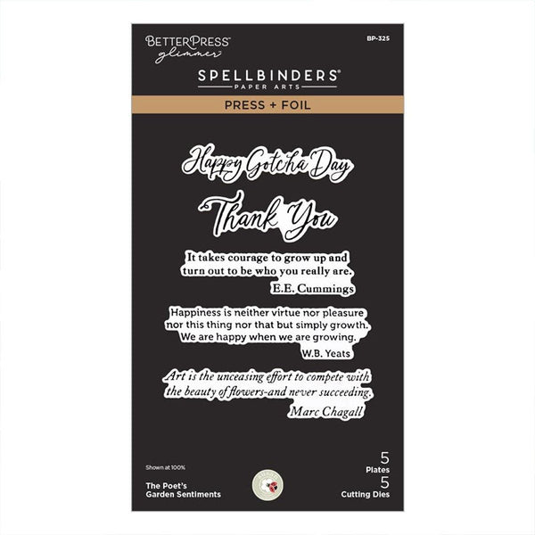 Spellbinders Press Plates The Poet's Garden Sentiments