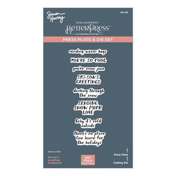 Spellbinders Press Plates Ski-Son's Greetings