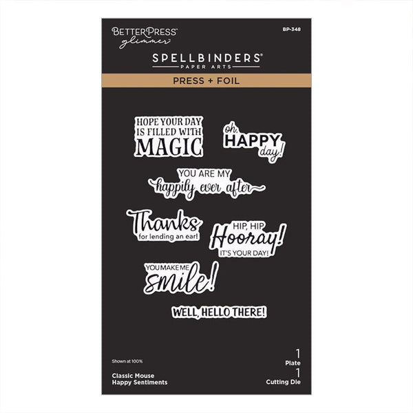 Spellbinders Press Plates Happy Sentiments