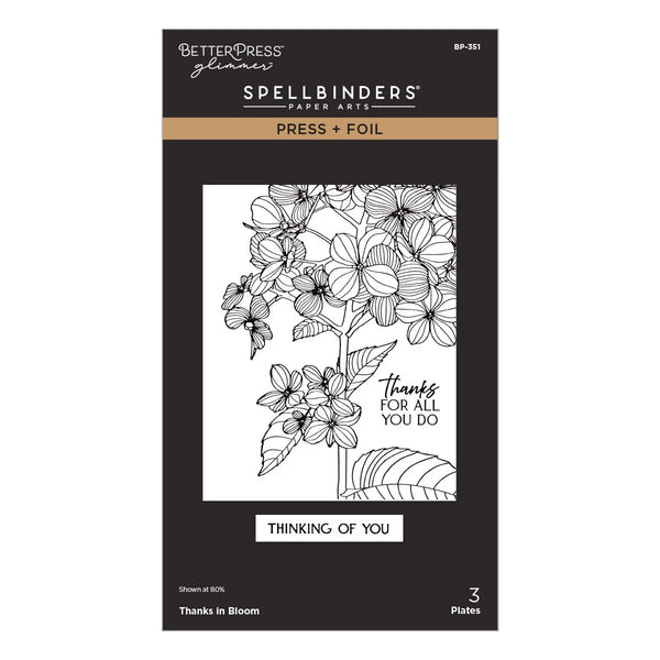 Spellbinders Press Plates Thanks In Bloom