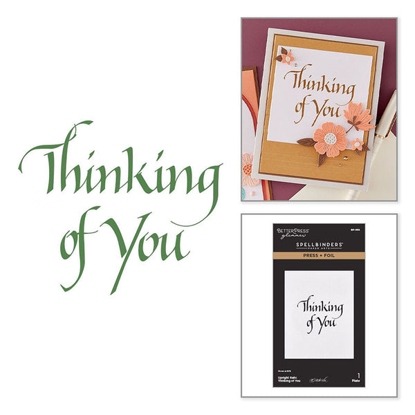 Spellbinders Press Plates Upright Italic Thinking Of You