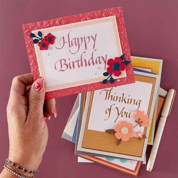 Spellbinders 3pc Press Plates Upright Italic Everyday Sentiments