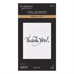 Spellbinders Press Plates Upright Italic Thank You!