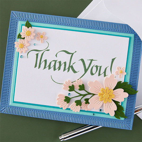 Spellbinders Press Plates Upright Italic Thank You!