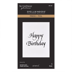 Spellbinders Press Plates Upright Italic Happy Birthday