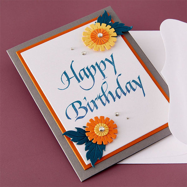 Spellbinders Press Plates Upright Italic Happy Birthday
