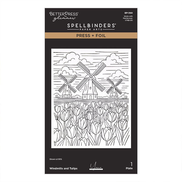 Spellbinders Press Plates Windmills & Tulips