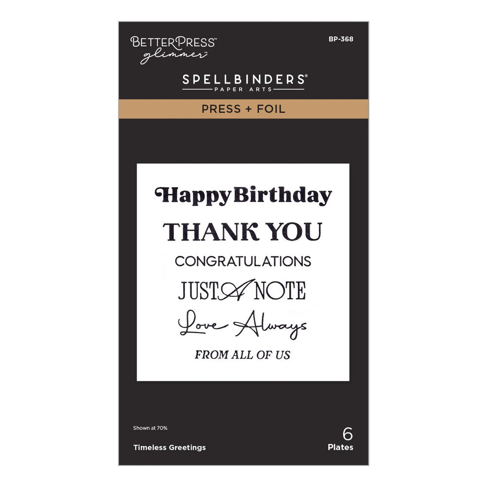 Spellbinders Press Plates Timeless Greetings