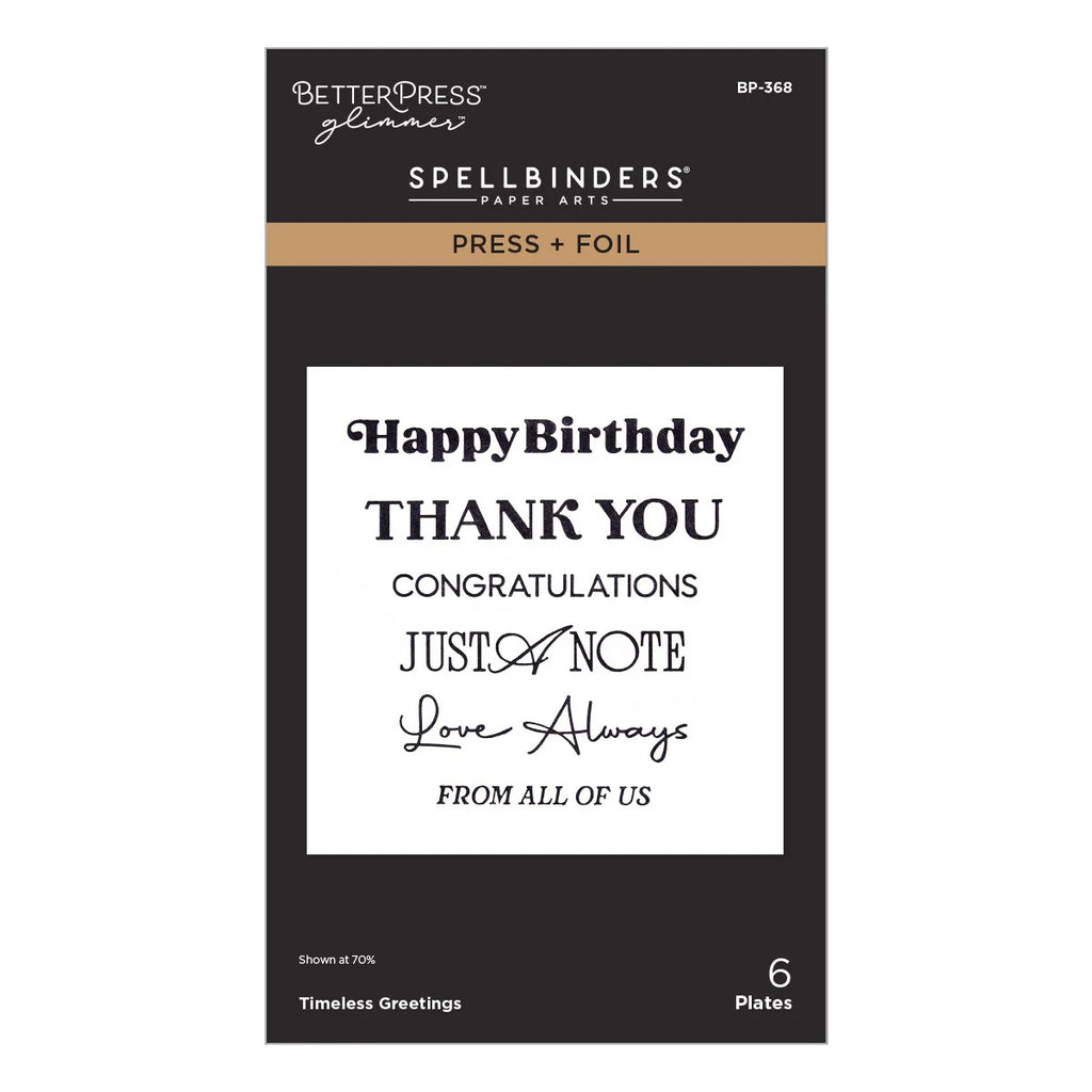 Spellbinders Press Plates Timeless Greetings