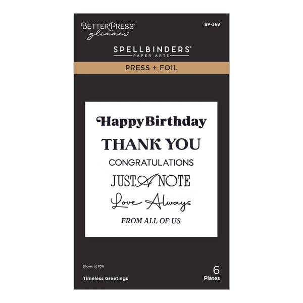 Spellbinders Press Plates Timeless Greetings