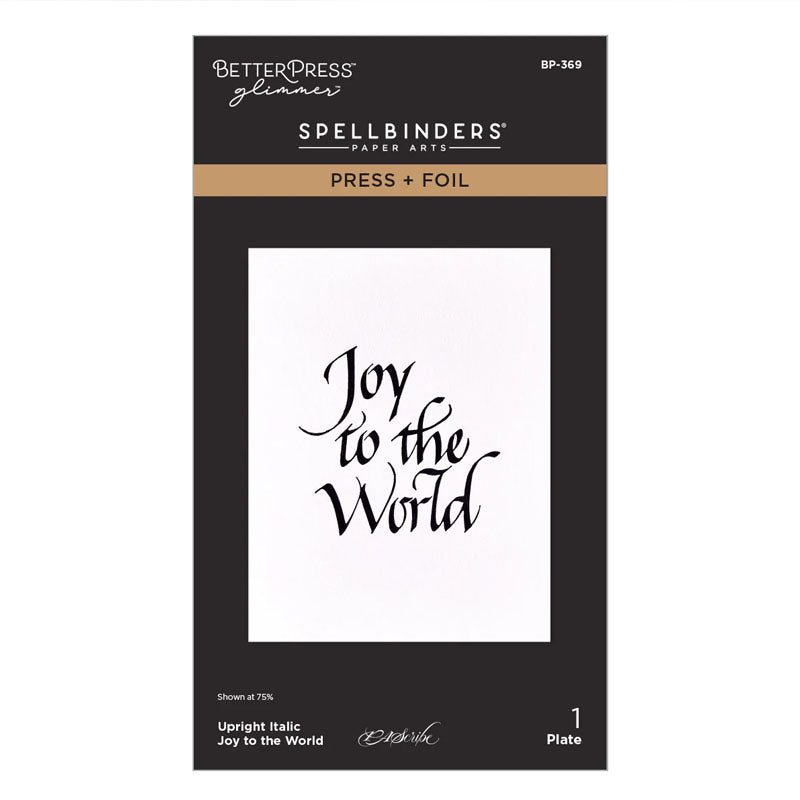 Spellbinders Press Plates Upright Italic Joy to the World
