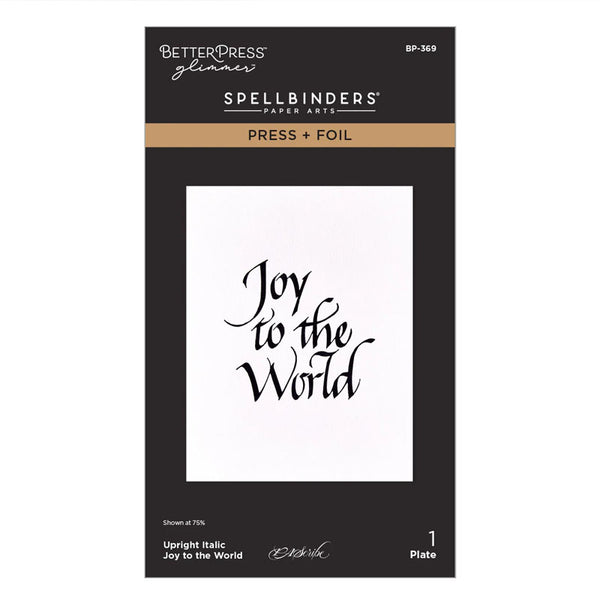 Spellbinders Press Plates Upright Italic Joy to the World